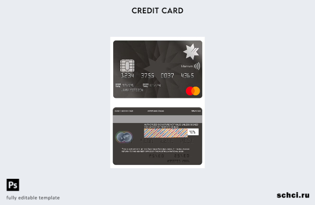 цифровая загрузка шаблона титановой карты Mastercard Australia National Australi